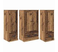 mtlskopl Buffet Haut 3 Pcs avec Tiroir et 4 Portes, Meuble de Rangement en Bois d'Ingénierie pour Salon et Salle à Manger, Bahut Design Vintage, Bois Ancien, 132x35,5x103,5 cm