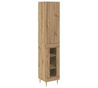 mtlskopl Buffet Haut Armoire de Rangement 2 Pcs en Bois d'Ingénierie Chêne Artisanal, Meuble Colonne de Salon et Salle à Manger avec 2 Portes et Étagères, 34,5 x 34 x 180 cm