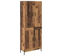 mtlskopl Buffet Haut Armoire de Rangement en Bois d'Ingénierie, Meuble Suspendu avec 2 Portes pour Salon et Salle à Manger, Style Vintage Bois Ancien, 69,5 x 34 x 180 cm