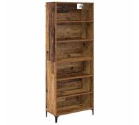 mtlskopl Buffet Haut Armoire de Salon en Bois d'Ingénierie Coloris Bois Ancien, Vaisselier Moderne avec Étagères Réglables pour Cuisine et Salle à Manger, 69,5 x 34 x 180 cm