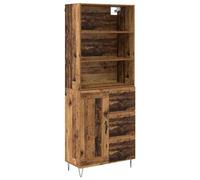 mtlskopl Buffet Haut Armoire de Salon en Bois d'Ingénierie, Vaisselier avec 3 Tiroirs et 1 Porte, Argentier Moderne pour Salle à Manger, 69,5 x 32,5 x 180 cm, Bois Ancien