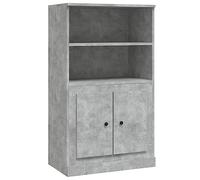 mtlskopl Buffet Haut Gris Béton 60x35,5x103,5 cm Meuble de Rangement en Bois d'Ingénierie avec Portes Cabinet de Stockage pour Salon Cuisine et Salle à Manger
