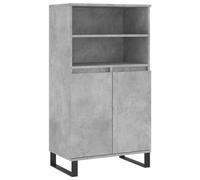 mtlskopl Buffet Haut Gris Béton 60x36x110 cm Meuble de Rangement en Bois d'Ingénierie et Métal Armoire Cabinet avec 6 Compartiments Style Industriel pour Salon Cuisine