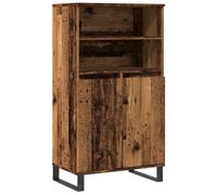 mtlskopl Buffet Haut Industriel Vieux Bois 60x36x110 cm, Armoire de Rangement en Bois d'Ingénierie avec 6 Compartiments et Portes, Meuble pour Salon et Salle à Manger