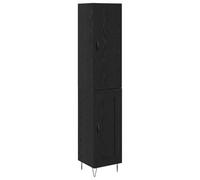 mtlskopl Buffet Haut Meuble de Rangement 2 Portes Lot de 2, Bahut de Salon et Salle à Manger en Bois d'Ingénierie, Colonne de Rangement Moderne, Chêne Noir, 34,5 x 34 x 90 cm