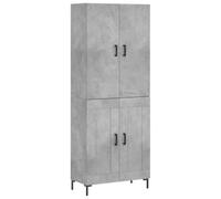 mtlskopl Buffet Haut Meuble de Rangement Salon Buffet Vaisselier avec Portes et Pieds en Métal Cabinet en Bois d'Ingénierie pour Salle à Manger et Entrée Gris Béton 69,5x34x180 cm
