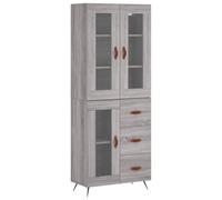 mtlskopl Buffet Haut Sonoma Gris 69,5x34x180 cm, Meuble de Rangement en Bois d'Ingénierie et Métal avec Portes pour Salon, Salle à Manger et Cuisine