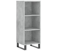 mtlskopl Buffet Meuble de Rangement Gris Béton 34,5x32,5x90 cm en Bois d'Ingénierie et Métal, Petit Bahut Armoire de Salon Entrée Couloir pour Décorations et Livres