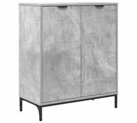 mtlskopl Buffet Meuble de Rangement Gris Béton 69,5 x 33 x 82 cm Bahut Cuisine en Bois d'Ingénierie avec 2 Portes et Pieds Métalliques Enfilade pour Salon et Salle à Manger