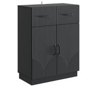 mtlskopl Buffet Meuble de Rangement Noir, Bahut Bas avec 1 Tiroir et 2 Portes, Commode en Bois d'Ingénierie 66 x 34,5 x 87 cm pour Salon, Salle à Manger et Couloir