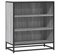 mtlskopl Buffet Meuble de Rangement Sonoma Gris 68x35x76 cm, Bahut Bas en Bois d'Ingénierie et Métal, Console Industrielle avec 3 Étagères pour Salon, Salle à Manger et Entrée