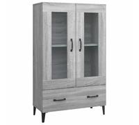 mtlskopl Buffet Meuble de Rangement Sonoma Gris 70x31x115 cm en Bois d'Ingénierie et Verre Trempé, Bahut avec Tiroir et Portes pour Salon, Salle à Manger et Entrée
