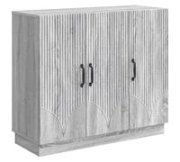 mtlskopl Buffet Sonoma Gris 89 x 34,5 x 77 cm, Bahut de Rangement en Bois d'Ingénierie avec 3 Portes pour Salon, Salle à Manger et Entrée, Meuble Bas Moderne et Pratique