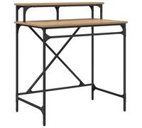 mtlskopl Bureau Informatique Industriel 80x50x90 cm Aspect Chêne | Table de travail compacte avec étagère de rangement pour ordinateur portable, idéale pour chambre ou salon.