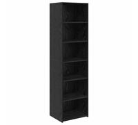 mtlskopl Cabinet de Rangement en Bois d'Ingénierie Meuble Colonne Moderne pour Salon et Bureau Bibliothèque Contemporaine Coloris Chêne Noir 50 x 41 x 185 cm