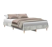 mtlskopl Cadre de lit 135 x 190 cm, gris béton, lit double, sans matelas, en bois massif, futon, eucalyptus, lit double, pour adolescent, chambre à coucher