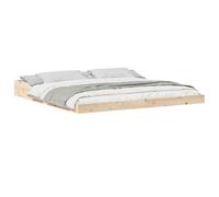 mtlskopl Cadre de lit 180 x 220 cm marron - Lit à plateforme moderne en pin massif, lit futon solide en bois ou lit double pour chambre à coucher et chambres d'amis