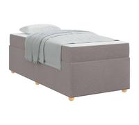 mtlskopl Cadre de lit avec matelas, 80 x 200 cm, taupe, lit simple moderne, en bois dérivé du bois, matelas à ressorts ensachés moyennement durs, pieds en métal noir, pliable, pour chambre