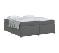 mtlskopl Cadre de lit avec matelas gris foncé 180 x 200 cm - Structure en bois - Design moderne pour chambre à coucher - Dureté moyenne - Ressorts ensachés - Confortable, robuste et durable - Pour