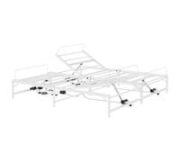 mtlskopl Cadre de lit électrique réglable blanc 193 x 200 cm | Cadre moteur électrique en acier pour votre chambre à coucher avec télécommande et étrier de fixation.