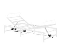 mtlskopl Cadre de lit électrique réglable en acier blanc 100 x 190 cm | Cadre moteur ergonomique pour chambre à coucher avec télécommande par câble et support pour matelas jusqu'à 140 kg de charge.