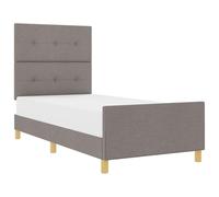 mtlskopl Cadre de lit en tissu taupe avec tête de lit, 80 x 200 cm, design minimaliste, rembourré en mousse, robuste et durable, pour chambre à coucher, chambre d'amis, chambre d'adolescent