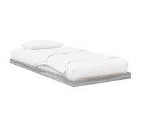 mtlskopl Cadre de lit futon 90 x 190 cm en bois - Cadre de lit de sol pour lit simple court - Lit plat moderne comme alternative à sommier à lattes ou pour lits surélevés - Gris Sonoma