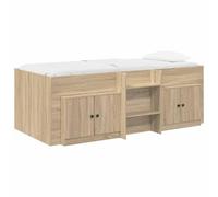 mtlskopl Cadre de Lit Mezzanine avec Armoire 3 Pcs Chêne Sonoma 80x200 cm | Meuble sous lit polyvalent pour optimiser l espace dans une chambre ou un studio. Structure solide au style moderne épuré.