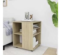 mtlskopl Caisson à roulettes en bois de chêne Sonoma 60 x 53 x 72 cm avec 2 roues verrouillables, design moderne et robuste, durable, pour bureau, maison, cuisine et salon