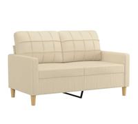 mtlskopl Canapé 2 Places Crème en Tissu Moderne, Sofa de Salon avec Cadre Métal Robuste et Coussins Rembourrés, Petit Divan Droit pour Bureau et Petit Espace, 138 x 77 x 80 cm