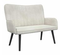 mtlskopl Canapé 2 places en velours crème, causeuse moderne avec structure en métal et pieds en bois, canapé rembourré compact pour salon et chambre à coucher, 115 x 61 x 87 cm