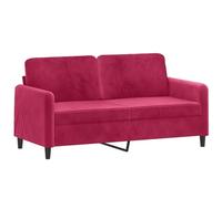 mtlskopl Canapé 2 Places en Velours Rouge Bordeaux, Divan de Salon Moderne avec Cadre en Métal, Banquette Confortable pour Salon, Bureau et Chambre, 158 x 77 x 80 cm