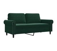 mtlskopl Canapé 2 Places en Velours Vert Foncé, Canapé Droit Salon de 172 cm avec Cadre en Métal et Coussins Moelleux, Banquette Moderne pour Bureau et Séjour