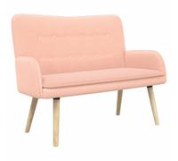 mtlskopl Canapé 2 Places Rose en Tissu Bouclette, Petit Sofa Droit pour Salon et Chambre à Coucher, Banquette Moderne avec Pieds Coniques Marron et Structure Robuste, 115 x 61 x 87 cm