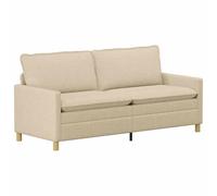 mtlskopl Canapé 3 Places en Tissu Crème 196 x 81 x 87,5 cm, Grand Sofa Moderne avec Cadre en Métal Robuste et Coussins Épais Amovibles pour Salon, Bureau et Séjour