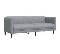 mtlskopl Canapé à 3 Places Gris Clair en Tissu, Sofa de Salon Rembourré pour 3 Personnes avec Pieds Robustes, Grand Divan Confortable pour Bureau et Séjour, 193 x 76,5 x 74,5 cm