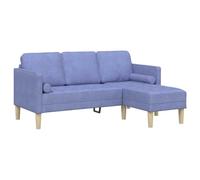mtlskopl Canapé d'angle 3 places bleu jean modulaire en forme de L pour salon, canapé rembourré moderne avec housse en polyester respirant, cadre stable en bois 173 x 131 x 67 cm