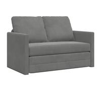 mtlskopl Canapé-Lit Convertible 2 en 1 Gris Foncé, Banquette Lit de Sol en Velours avec Coussins, Chauffeuse Pliable 2 Places pour Salon, Studio et Bureau, 122x204x55 cm