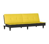 mtlskopl Canapé-Lit Convertible en Tissu Jaune Clair, Banquette Clic Clac 3 Places pour Salon et Bureau, Lit d'Appoint Rembourré avec Dossier Inclinable Réglable