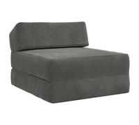mtlskopl Canapé-Lit Pliable 1 Place, Chauffeuse Convertible en Matelas de Sol 160x60x12 cm, Fauteuil Lit en Tissu Polyester Respirant pour Salon et Chambre, Gris Foncé