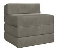 mtlskopl Canapé-Lit Pliable 1 Place, Chauffeuse Convertible en Velours Gris Clair, Matelas de Sol en Mousse 200 x 70 x 15 cm, Lit d'Appoint Pliant pour Salon et Bureau