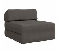 mtlskopl Canapé-Lit Pliable 1 Place en Tissu Gris Foncé 60 x 70 x 41 cm - Chauffeuse Convertible 2 en 1 avec Matelas de Sol en Mousse pour Salon, Studio et Chambre d'Ami