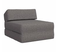 mtlskopl Canapé-Lit Pliable 1 Place, Fauteuil Lit Convertible en Tissu Polyester, Chauffeuse de Sol avec Matelas en Mousse pour Salon et Chambre, Gris Clair, 60 x 70 x 41 cm