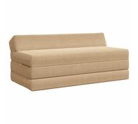 mtlskopl Canapé-Lit Pliable 2 Places, Chauffeuse Convertible en Matelas de Sol 120 x 60 x 49 cm, Canapé Pliant en Tissu avec Housse Lavable pour Salon et Chambre, Vert Gris