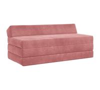 mtlskopl Canapé-Lit Pliable 2 Places, Chauffeuse Convertible en Matelas de Sol 120x60x49 cm, Tissu Polyester, Lit d'Appoint Gain de Place pour Salon et Chambre d'amis, Rose