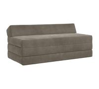 mtlskopl Canapé-Lit Pliable 2 Places, Chauffeuse Convertible en Matelas de Sol pour Salon, Matelas d'Appoint en Tissu avec Housse Amovible, Gris Clair, 120 x 60 x 49 cm