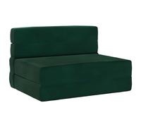 mtlskopl Canapé-Lit Pliant 1 Place en Velours Vert Foncé 190 x 70 x 15 cm, Chauffeuse Pliable 3 Positions et Matelas d'Appoint Une Personne pour Salon, Bureau et Chambre
