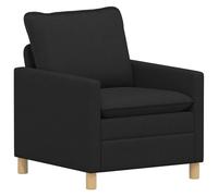 mtlskopl Canapé moderne noir 76 x 81 x 87,5 cm Fauteuil rembourré avec housse en tissu et cadre en métal Fauteuil simple avec coussins épais pour salon et bureau Fauteuil lounge moderne 1 place