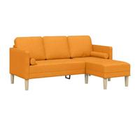 mtlskopl Canapé modulaire 3 places, jaune foncé, canapé d'angle moderne en forme de L pour salon, housse en polyester respirant, cadre en bois solide, canapé peu encombrant, 173 x 131 x 67 cm