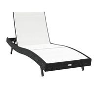 mtlskopl Chaise longue de jardin 197 x 70 x 82 cm avec dossier réglable en 5 positions, chaise longue en polyrotin avec cadre en acier pour jardin et terrasse, chaise longue de relaxation confortable